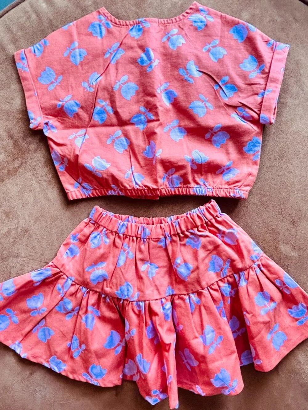 Hanna Andersson Dolman Sleeve Linen Top and Skirt - 4T